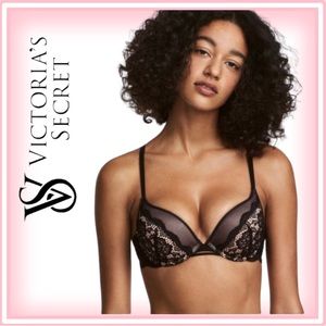 VICTORIA’S SECRET’S Sexy Satin & Lace Push-Up Underwire Bra Size 32DDD #004